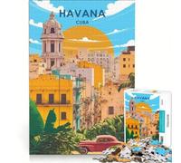 Rompecabezas para Adolescentes de 1000 Piezas, La Habana, Cuba Juguete Educativo, Divertido y con Humor cumpleaños y Navidad 38x26cm