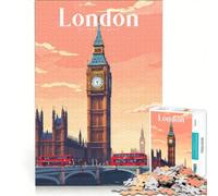 Rompecabezas para Adolescentes de 1000 Piezas: La Hora Dorada sobre el Big Ben Juguetes para armar, Ideal para la interacción Entre Padres e Hijos cumpleaños y Navidad 50x75cm