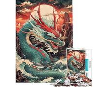 Rompecabezas para Adolescentes de 1000 Piezas La ira de los Dragones Marinos Rompecabezas DIY Juguetes Regalo de cumpleaños (tamaño 38x52cm)