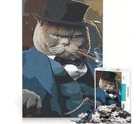 Rompecabezas para Adolescentes de 1000 Piezas: La Mafia de los Gatos, Juego práctico para Pasar el rato en casa, con póster y Hoja de Preguntas a Juego 50x75cm