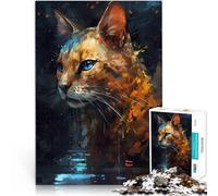Rompecabezas para Adolescentes de 1000 Piezas La Magia del Gato siamés Juego Intelectual de Juguete Regalo de Obra de Arte 52x38cm