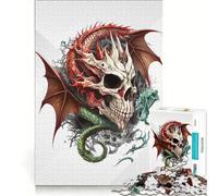 Rompecabezas para Adolescentes de 1000 Piezas: La maldición del dragón, Juguete Educativo para Mejorar la Memoria, con póster y Hoja de Preguntas a Juego 38x26cm