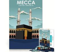 Rompecabezas para Adolescentes de 1000 Piezas,La Meca,Arabia Saudita,Arte,Ajuste, Juego de ingenio,Ocio,Diversión, (38x26cm)