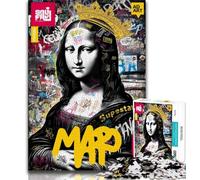 Rompecabezas para Adolescentes de 1000 Piezas La Mona Lisa es Divertida Ayuda a ejercitar el Cerebro Juguetes adictivos para Cultivar la Paciencia Colección de Artistas Bellas Artes (75x50cm)