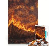 Rompecabezas para Adolescentes de 1000 Piezas La Noche Estrellada el Infierno el Arca en Llamas Juegos Divertidos una Forma Interesante de Reducir el estrés Cada Pieza es única 50x75cm