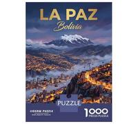 Rompecabezas para Adolescentes De 1000 Piezas La Paz Bolivia Cityscape with Mountains Rompecabezas Juegos Relajantes Pero Divertidos Y Humorísticos Cumpleaños 52x38cm/1000pcs