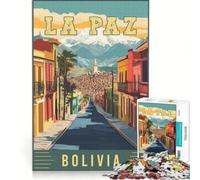 Rompecabezas para Adolescentes de 1000 Piezas, La Paz en Bolivia, Juguetes para armar, interacción Entre Padres e Hijos, cumpleaños y Navidad 38x52cm