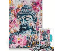 Rompecabezas para Adolescentes de 1000 Piezas La Serenidad de Buda con Loto,Bordes impecables,Divertido Juego Mental,Regalo Acogedor,decoración navideña para la Pared (50x75cm)