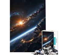 Rompecabezas para Adolescentes de 1000 Piezas La Tierra Vista Desde el Espacio Juego Educativo desafío Juguete Juegos relajantes diversión Familiar Regalo de cumpleaños (tamaño 38x52cm)