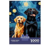 Rompecabezas para Adolescentes De 1000 Piezas Labrador Couple Van Gogh Rompecabezas para Adultos Juego Práctico Una Obra De Arte Cumpleaños 38x26cm/1000pcs