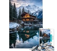Rompecabezas para Adolescentes de 1000 Piezas Lago Alpino Juguetes Juegos Educativos Juego Imposible Corte de Precisión Regalos de Amigo Invisible (Tamaño 38x52cm)