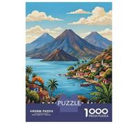 Rompecabezas para Adolescentes De 1000 Piezas Lake Atitlán, Guatemala Travel Rompecabezas para Adultos Juegos Divertidos Una Obra De Arte Cumpleaños Y Navidad 52x38cm/1000pcs