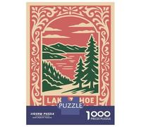 Rompecabezas para Adolescentes De 1000 Piezas Lake Tahoe California Vintage Rompecabezas para Adultos Juegos De Relajación Decoración Juego Desafiante Regalos 70x50cm/1000pcs