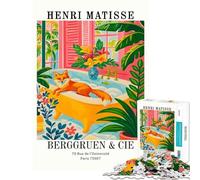 Rompecabezas para Adolescentes de 1000 Piezas Lámina artística de Henri Matisse con la Imagen de un Zorro en una bañera Un Reto Educativo Divertido y entretenido Juegos relajantes para Mayores Juego