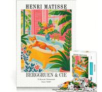 Rompecabezas para Adolescentes de 1000 Piezas Lámina artística de Henri Matisse con un Zorro en la bañera Juegos relajantes interacción Entre Padres e Hijos Juego de desafío único 38x52cm
