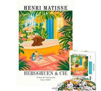 Rompecabezas para Adolescentes de 1000 Piezas Lámina artística Perro bañándose de Henri Matisse Ideal para cumpleaños y Navidad Decoración de Pared Juego de ingenio para Mayores de 14 años (50x75cm)