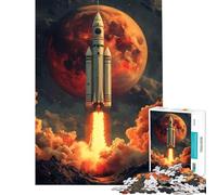 Rompecabezas para Adolescentes de 1000 Piezas Lanzamiento de Cohete a Marte Juguete Educativo y práctico Juego antiestrés Gran Regalo para los Amantes de los Juegos (Tamaño 38x26cm)