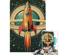 Rompecabezas para Adolescentes de 1000 Piezas Lanzamiento de Cohetes Retro en el Espacio Ideal para cumpleaños y Navidad Juego Educativo de dificultad Alta para Mayores de 14 años (50x75cm)