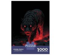 Rompecabezas para Adolescentes De 1000 Piezas Lava Tiger with Red Glowing Eyes Rompecabezas para Adultos Juegos Familiares Pero Divertidos Y Humorísticos Desafío Educativo 38x26cm/1000pcs