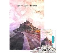 Rompecabezas para Adolescentes de 1000 Piezas Le Mont Saint Michel Juego Familiar para Pasar el rato en casa cumpleaños (Tamaño 38x52cm)