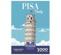 Rompecabezas para Adolescentes De 1000 Piezas Leaning Tower of Pisa Rompecabezas para Adultos Juegos Divertidos Desafío Difícil Regalo De Cumpleaños, Regalos, 52x38cm/1000pcs