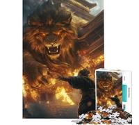 Rompecabezas para Adolescentes de 1000 Piezas León Dorado Chino Antiguo Ayuda a ejercitar el Cerebro Desafío difícil Juego Familiar Apto para Mayores de 14 años (50x75cm)