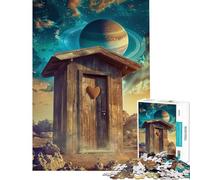 Rompecabezas para Adolescentes de 1000 Piezas Letrina en el Espacio Exterior Rompecabezas para Adultos Juego de ingenio Corte de precisión Actividades Divertidas para Hacer en casa (Tamaño 50x75cm)