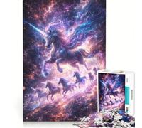 Rompecabezas para Adolescentes de 1000 Piezas: Libertad para los Unicornios, Juegos relajantes, interacción Entre Padres e Hijos, Juego de desafío único 38x26cm