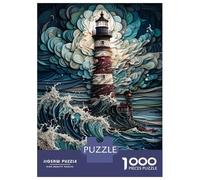 Rompecabezas para Adolescentes De 1000 Piezas Lighthouse in The Storm Rompecabezas para Adultos Juego De Ingenio Difícil Difícil Cumpleaños Y Navidad 70x50cm/1000pcs