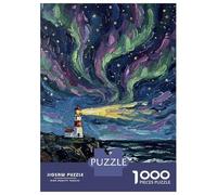 Rompecabezas Para Adolescentes De 1000 Piezas Lighthouse Under The Northern Lights Rompecabezas Para Adultos Juguete Decoración De Pared Mejora La Memoria Regalos De Cumpleaños Y Únicos 70x50cm/1000pc