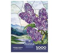 Rompecabezas para Adolescentes De 1000 Piezas Lilac Stained Glass Rompecabezas para Adultos Juguete Decoración De Pared Desafío Difícil 38x26cm/1000pcs
