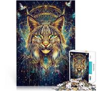 Rompecabezas para Adolescentes de 1000 Piezas Lince mágico de fantasía desafío Educativo con Piezas de Formas aleatorias Que se entrelazan Completamente 75x50cm