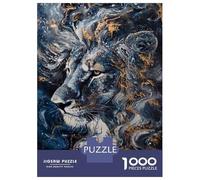 Rompecabezas para Adolescentes De 1000 Piezas Lion Art Print - Abstract Lion Painting Rompecabezas para Adolescentes Juego Familiar Desafío Difícil Cumpleaños Y Navidad 52x38cm/1000p