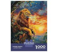 Rompecabezas para Adolescentes De 1000 Piezas Lion at Sunset Painting Rompecabezas para Adultos Juegos Relajantes Regalos para Mujeres Ayuda A Ejercitar El Cerebro 70x50cm/1000pcs