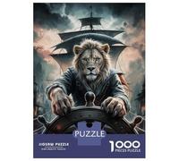 Rompecabezas para Adolescentes De 1000 Piezas Lion Captain at The Helm Rompecabezas para Adolescentes Juegos Relajantes Decoración Cumpleaños 38x26cm/1000pcs