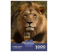 Rompecabezas para Adolescentes De 1000 Piezas Lion Drinking Beer Rompecabezas para Adultos Juegos Relajantes Análisis Y Lógica Difícil Y Desafiante 70x50cm/1000pcs