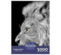 Rompecabezas para Adolescentes De 1000 Piezas Lion Fractal Black White Rompecabezas para Adultos Juego De Ingenio Patrón De Ensamblaje Cumpleaños Y Navidad 38x26cm/1000pcs