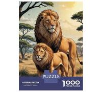 Rompecabezas para Adolescentes De 1000 Piezas Lion King Art Print-2 Rompecabezas para Adultos Juegos De Relajación Decoración Juego Desafiante Regalos 52x38cm/1000pcs