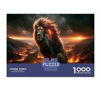 Rompecabezas para Adolescentes De 1000 Piezas Lion King of The Jungle Rompecabezas Juguetes Antiestrés Corte De Precisión Cumpleaños 70x50cm/1000pcs