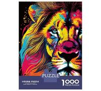 Rompecabezas para Adolescentes De 1000 Piezas Lion Pop Art Animal Face Rompecabezas para Adultos Juego De Ingenio Mejora La Memoria Regalos para Amigos Y Familiares 70x50cm/1000pcs