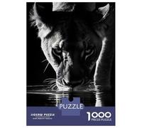 Rompecabezas para Adolescentes De 1000 Piezas Lioness Drinking Water - Black and White Rompecabezas para Adultos Juego De Ingenio Alivia El Estrés Ayuda A Ejercitar El Cerebro 38x26cm/1000pcs
