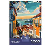 Rompecabezas para Adolescentes De 1000 Piezas Lisbon Portugal City Rompecabezas Juguete Decoración De Pared Vacaciones En Casa Matar El Tiempo Desafío Educativo 52x38cm/1000pcs