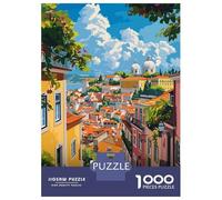 Rompecabezas para Adolescentes De 1000 Piezas Lisbon Portugal Cityscape Rompecabezas Juguetes DIY Alivia El Estrés Interacción Entre Padres E Hijos 70x50cm/1000pcs