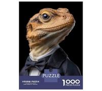 Rompecabezas para Adolescentes De 1000 Piezas Lizard in A Suit Rompecabezas para Adultos Juego Práctico Una Obra De Arte Cumpleaños 38x26cm/1000pcs