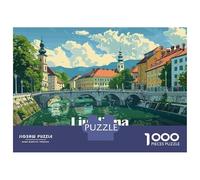 Rompecabezas para Adolescentes De 1000 Piezas Ljubljana, Slovenia Cityscape Rompecabezas para Adultos Juguete Decoración De Pared Regalo De Cumpleaños Juego Desafiante Regalos 70x50cm/1000pcs