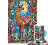 Rompecabezas para Adolescentes de 1000 Piezas Llama en un jardín Juegos relajantes interacción Entre Padres e Hijos Juego de desafío único 38x52cm