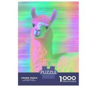 Rompecabezas para Adolescentes De 1000 Piezas Llama in Neon Glow Rompecabezas para Adultos Juguetes Antiestrés Decoración De Pared Interacción Entre Padres E Hijos 38x26cm/1000pcs