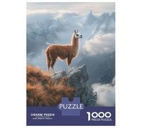 Rompecabezas para Adolescentes De 1000 Piezas Llama on Mountain Peak Rompecabezas para Adultos Juego De Ingenio Mejora La Memoria Regalos para Amigos Y Familiares 70x50cm/1000pcs