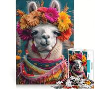 Rompecabezas para Adolescentes de 1000 Piezas Llama Vestida para Salir de Fiesta Juguetes para armar interacción Entre Padres e Hijos cumpleaños y Navidad 50x75cm
