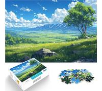 Rompecabezas para Adolescentes de 1000 Piezas Llanuras Verdes Juguete Educativo para aliviar el estrés Grandes Regalos y Juguetes 52x38cm